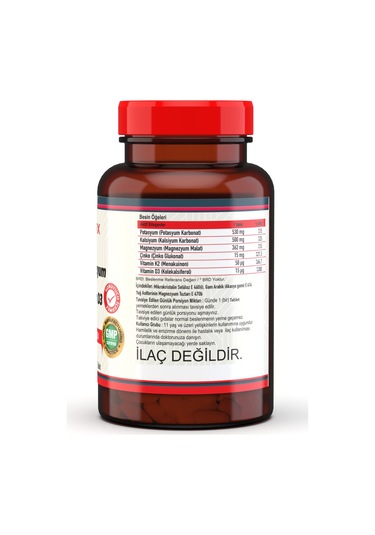 Nevfix Kalsiyum Magnezyum Potasyum Çinko Vitamin D3 Vitamini 90 Tablet