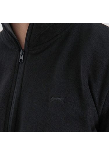 Slazenger KADMOS Erkek Fermuarlı Dik Yaka Cepli Siyah Polar