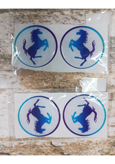 Sticker Mavi Beyaz Slikonlu Ferrarı 4x