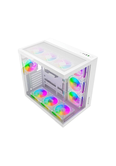 Revenge Supernova 7 RGB Fanlı ATX Temperli Cam Panel Akvaryum Kumandalı Gaming Bilgisayar Kasası Beyaz