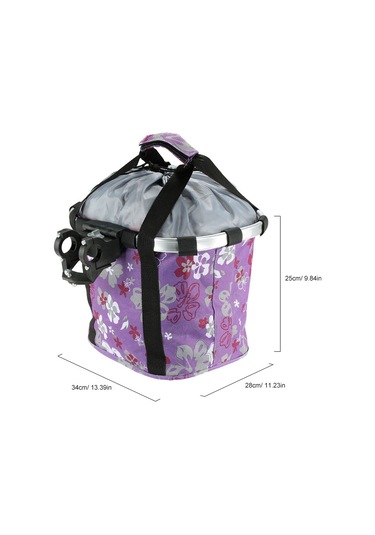 Geeksen Kedi Çantası Dağ Bisikleti Alüminyum Alaşımlı Sepet Bisiklet Sepeti Ön Çanta Hızlı Açma Sepeti Evcil Hayvan Çantası Mor Çiçek