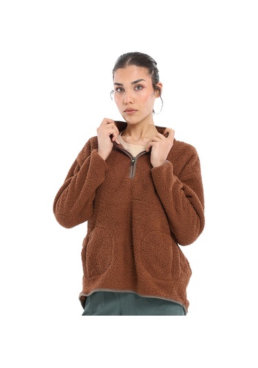 Sportive Sherpa Kadın Bej Günlük Stil Polar 24kk018-oat Bej