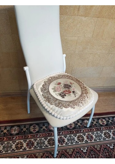 Burush Sandalye Minderi 40x40 Cm, Bağcıklı 160939742 Bej