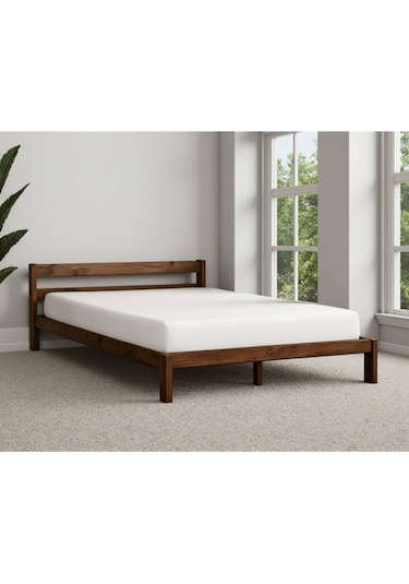 Masif Ahşap Karyola 180cm X 200cm Doğal Ahşap Ceviz Renk Masif Ahşap Karyola 180cm X 200cm Doğal Ahşap Ceviz Renk