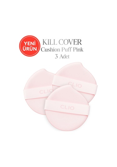 Damla Şekilli, Detaylı Uygulama Sunan Sünger Puf Clıo Kill Cover Cushion Puff Pink 3adet