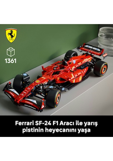 LEGO® Technic Ferrari SF-24 F1 Araba 42207 - Yetişkinler için Koleksiyonluk Yaratıcı Yarış Arabası Modeli Yapım Seti (1361 Parça)