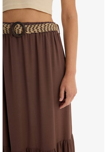 Defacto A Kesim Krinkıl Viskon Etek F9647ax25aubn320 Kahve