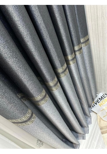Nivemeshome Eliza Gri V-2536 1/3 Sık Pile Fon Perde Apm Gri