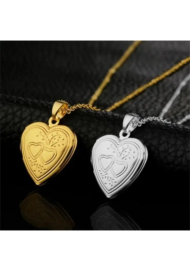 Paslanmaz Çelik Kalp Şeklinde Açılabilir Kilitli Fotoğraf Çerçevesi Fotoğraf Kutusu Çift Kalp Altın Kolye Altın Paslanmaz Çelik Kalp Şeklinde Açılabilir Kilitli Fotoğraf Çerçevesi Fotoğraf Kutusu Çift Kalp Altın Kolye Altın
