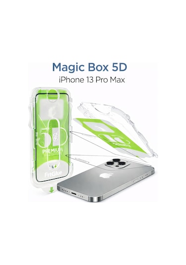 Apple, Uyumlu iPhone 13 Pro Max Epro 5d Şeffaf Ekran Koruyucu Cam Full Kaplama
