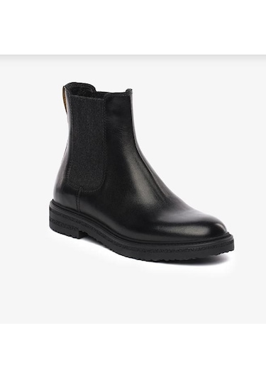 Greyder 35361 Kadın Hakiki Deri Lastikli Chealse Bot Siyah