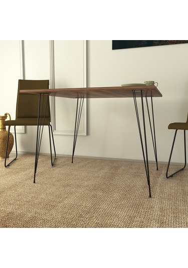 Pasific Home Sandalf Metal Ayaklı Mutfak Masası Kare 90x90 Ceviz