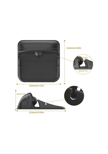 Sones Araç Kontrol Paneli Cep Telefonu Navigasyon Silikon Braketi Siyah