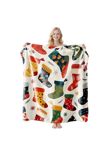 Noel Fral Küçük Battaniye Festival Atmosferi Pratik Kullanım-mt-flr-190 150 200 Yeşil