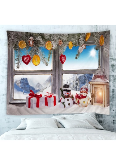 Gajeena Noel Dekoru Polyester Duvar Örtüsü 80x60inc - Su Geçirmez, Renk Kaybı Önleyici, Çok Amaçlı Kullanım Yatak Örtüsü, Perde, Masa Örtüsü DiğER