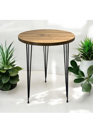 Zigon Sehpa A.çam Metal Tel Ayak Beyaz - Atlantik Çam