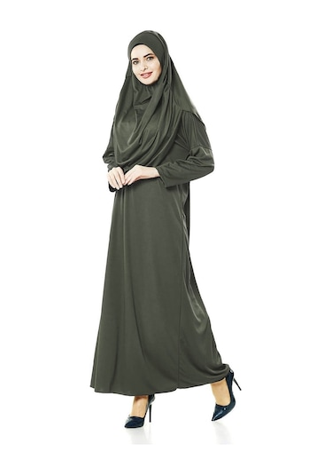 Tek Parça Namaz Elbisesi - Haki - 5015 001