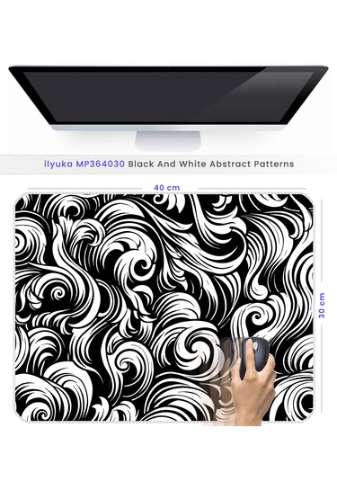 İlyuka Mousepad 40x30cm Gaming Mp364030 Black-white A. Patterns