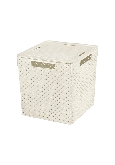 El Casa Kapaklı Saklama Kutusu, 23 Litrelik Düzenleyici 200706798 Fildişi