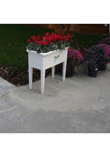 Omnipazar So-ab03 Ayaklı Bahçe Yetiştirme Saksı 60 Lt Kirli Beyaz 3 Adet