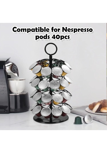 Kahve Kapsülü Tutucu, Kahve Kapsülü Atlıkarınca Saklama Antrasit