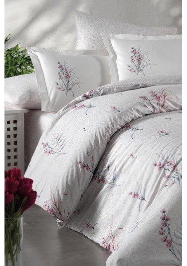 Ranforce Çift Kişilik Nevresim Takımı Eden Krem