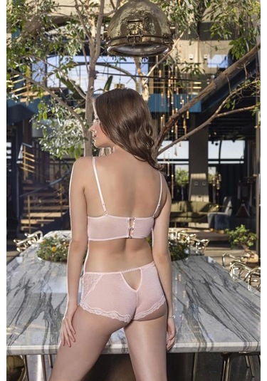 Bralet, Boxer Ve Etek Takım Pembe Brf3407 Pembe