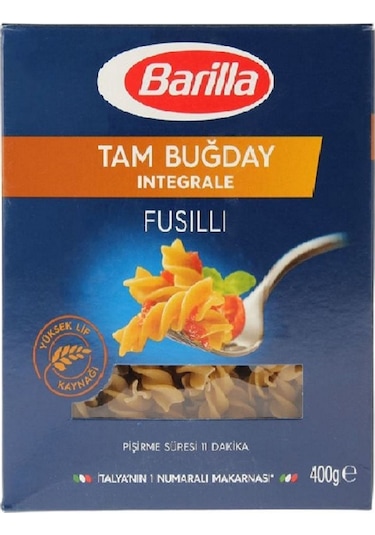 İntegrale Tam Buğday Fusilli Burgu Makarna 400 Gr