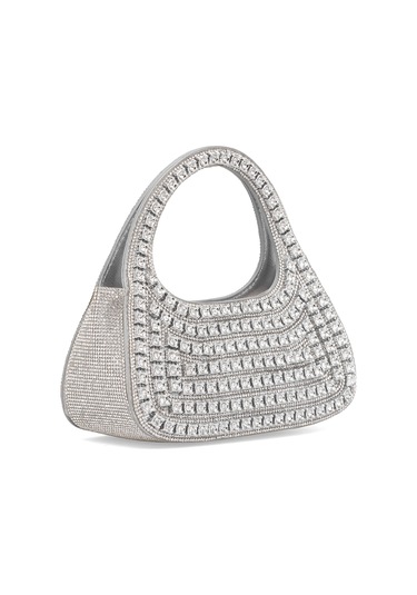 Guja 25yg586 Kadın Taşlı Abiye Çanta Gümüş Gümüş