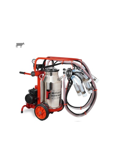 Melasty Ecomini İkili İnek Süt Sağma Makinesi Paslanmaz Güğüm-silikon Kuru -3195