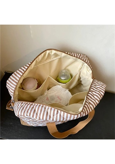 Jialan Anne Çantaları Annelik Hastane Çantası Büyük Kapitone Kahverengi