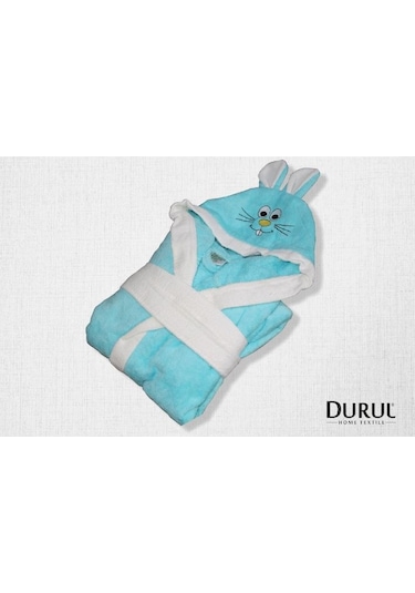 Durul Kulaklı Pamuk Çocuk Bornozu