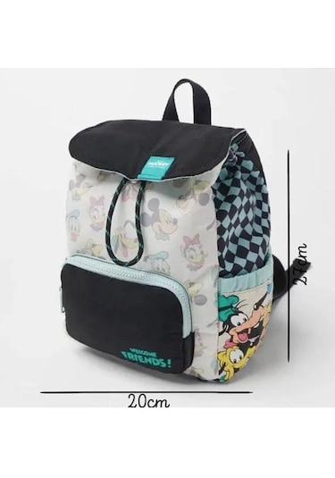 Aubyhe Mickey Mouse Karikatür Desenli Kare Çanta - Okul Çantası Beyaz-mavi Suluk Tipi Blue