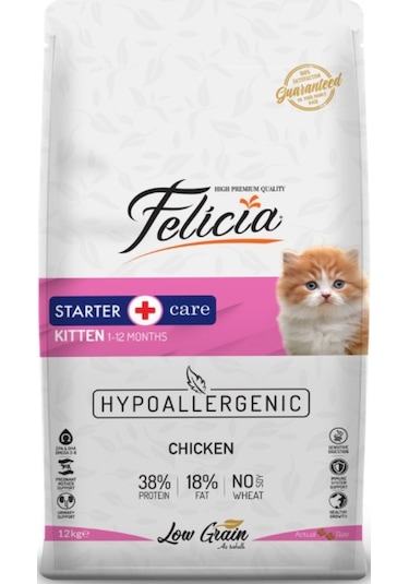 Felicia Kitten Tavuklu ve Hamsili Düşük Tahıllı Yavru Kedi Maması 12 KG