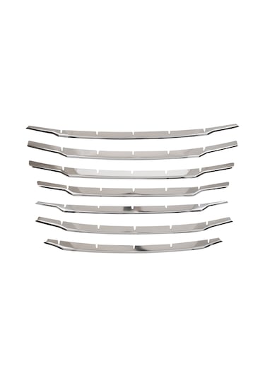 Ford Courier Uyumlu 2017-2023 Krom Ön Panjur 7 Parça Paslanmaz Çelik