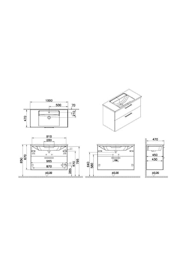 VitrA Root Flat 100 Cm Beyaz Çekmeceli Banyo Dolabı Alt Modül Lav Çok Renkli VitrA Root Flat 100 Cm Beyaz Çekmeceli Banyo Dolabı Alt Modül Lav Çok Renkli