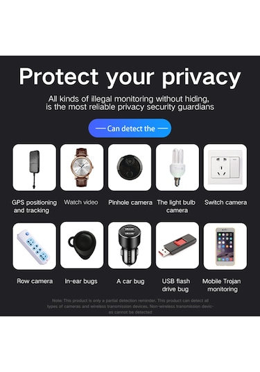Geeroyoo Gizli Kamera Dedektörü & Gps Dinleme Bulucu, Ev Ofis Otel Araç Güvenlik Cihazı