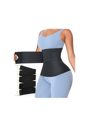 Sh Mağazacılık 3M Waist Trainer  Şekillendirici Sarma Bel Korsesi Siyah