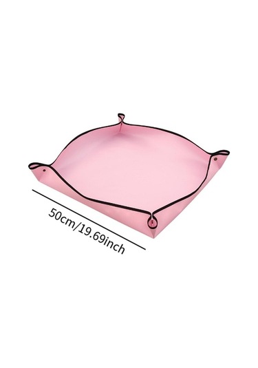 Pazly Taşınabilir Suntek Bitki Saksı Matı 50x50cm - Pembe Renk Vv
