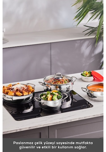 Karaca  Emirgan Xl İndüksiyon Tabanlı 10 Parça Saklama Kaplı Çelik Tencere Seti