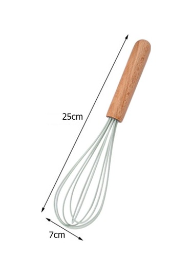 Nane Yeşili 1 Adet Silikon Yumurta Çırpıcı Çırpma Teli Ahşap Saplı Mutfak El Yumurta Çırpıcı Alet Mutfak Gereçleri Pişirme Aksesuarları Yeşil