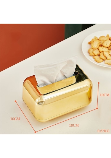 Altın-lüks Altın Doku Kutuları Depolama Peçete Tutucu Mutfak Doku Kutusu Kağıt Kutusu Organizatör Süsleme Zanaat Masaüstü Doku Tutucu
