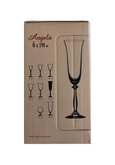Bohemia Cristal Angela 6 Parça Şampanya Kadehi Seti 190 ML
