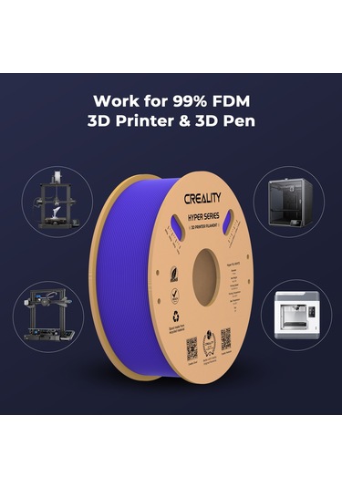 Hallow Creality Hyper Pla Yüksek Akışkanlık Filament 1.75 MM Siyah