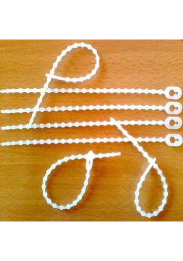 Marketcik Beyaz Boncuk Kelepçe Kablo Bağı 3.5X165 Mm 500 Adet