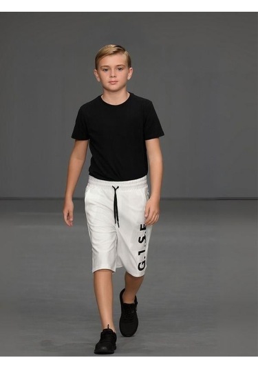 Erkek Çocuk Pamuklu Şort-15957 Beyaz