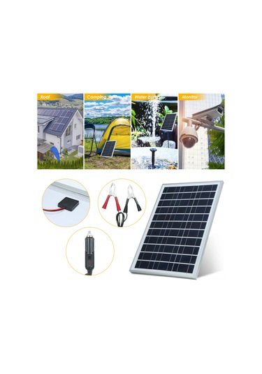 Hfambition 60w Monokristal Güneş Paneli Seti: Ip65 Su Geçirmez, Dc18v Çıkış, Krokodil Klipsi + Araç Şarj Cihazı, Taşınabilir Çerçeveli