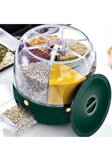 Pazly Yüksek Kapasiteli Beyaz Bölme Kavanoz - Dönen Ev Gereçleri Depolama Kutusu Beyaz