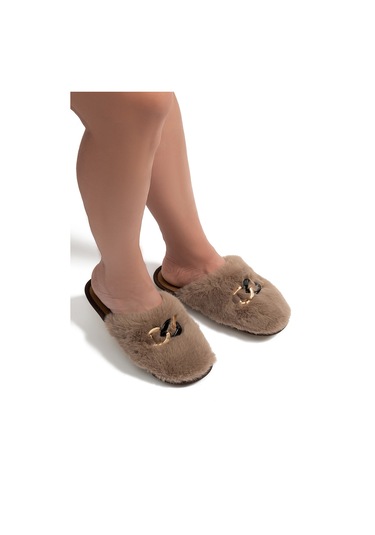 Twigy Perla Peluş Kadın Ev Terliği Bej 37/41 Bej