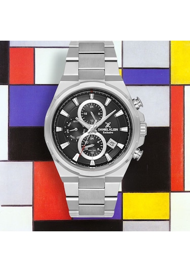 Daniel Klein Exclusive Multifunction Erkek Kol Saati Gümüş-Siyah